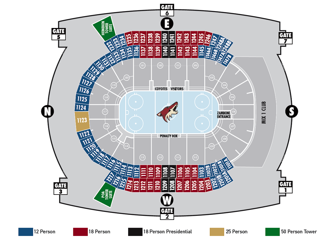 Arizona Coyotes Seating Chart Gila River Arena TickPick